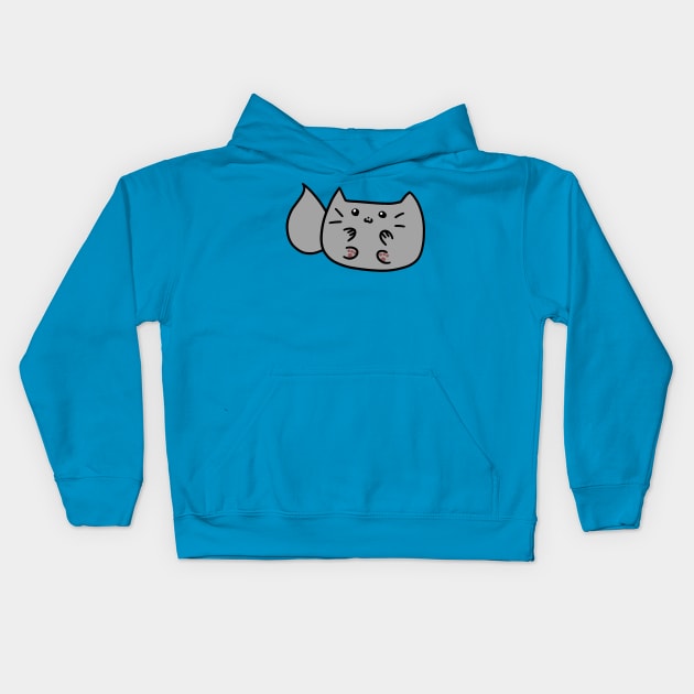 Fluffy Gray Cat Kids Hoodie by saradaboru